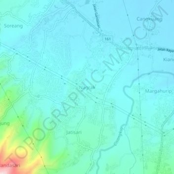 Topografisk kort Nagrak, højde, terræn
