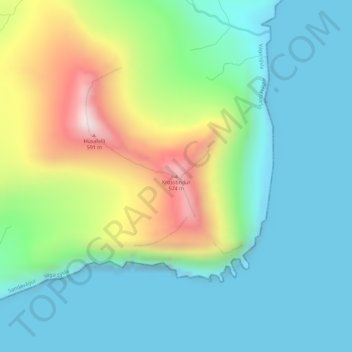 Topografisk kort Krosstindur, højde, terræn