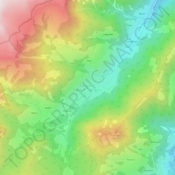 Topografisk kort Longiarù, højde, terræn