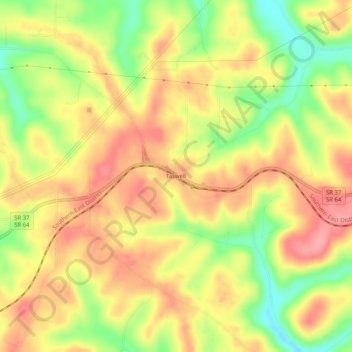 Topografisk kort Taswell, højde, terræn