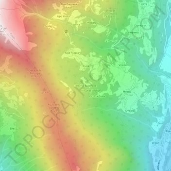 Topografisk kort Flecchio Superiore, højde, terræn