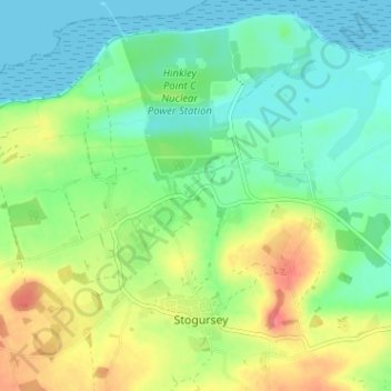 Topografisk kort Shurton, højde, terræn
