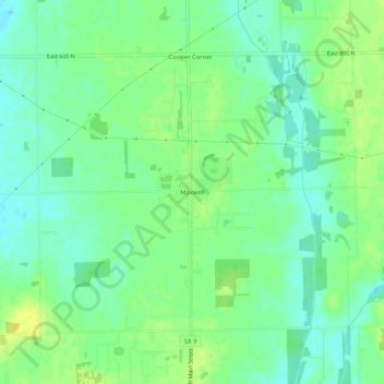 Topografisk kort Maxwell, højde, terræn