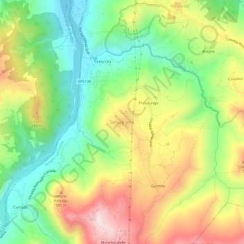 Topografisk kort Selvapiana, højde, terræn