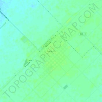 Topografisk kort Roberts, højde, terræn