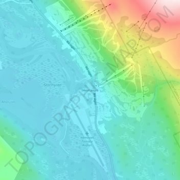 Topografisk kort Hemavan, højde, terræn