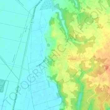 Topografisk kort Orentano, højde, terræn