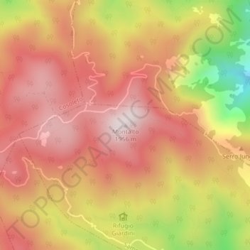 Topografisk kort Montalto, højde, terræn