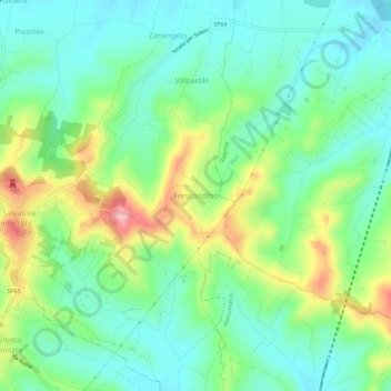 Topografisk kort Frescondino, højde, terræn