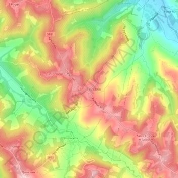 Topografisk kort San Pancrazio, højde, terræn