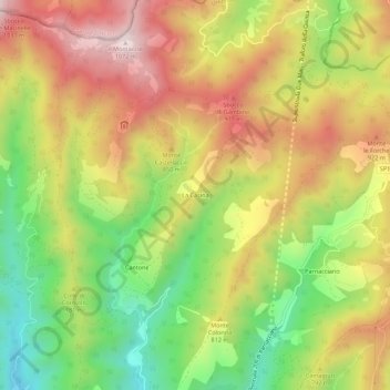Topografisk kort La Casina, højde, terræn