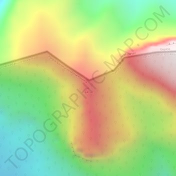 Topografisk kort Mount Appakaima, højde, terræn