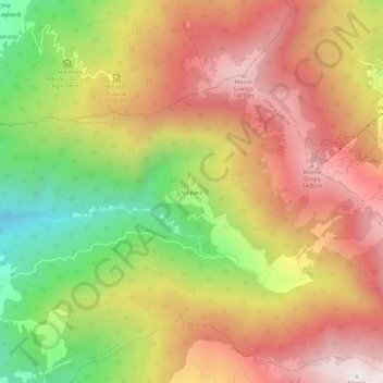 Topografisk kort Volpara, højde, terræn