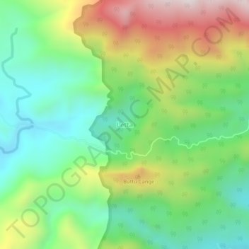 Topografisk kort Letta, højde, terræn