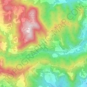 Topografisk kort Labante, højde, terræn