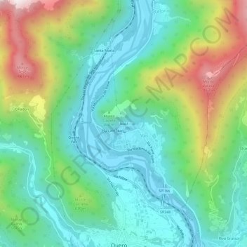 Topografisk kort Noal, højde, terræn