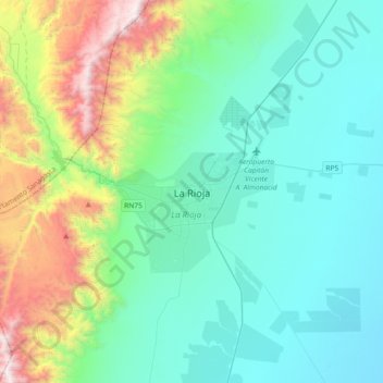 Topografisk kort La Rioja, højde, terræn