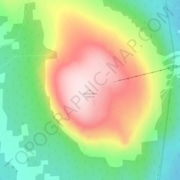 Topografisk kort Fjätervålen, højde, terræn