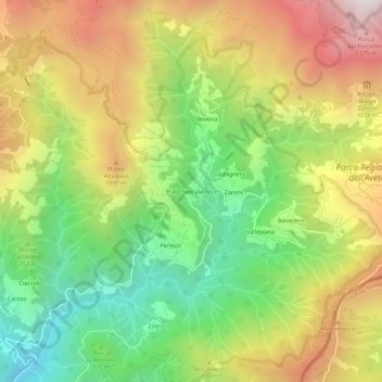 Topografisk kort Prato Sopralacroce, højde, terræn