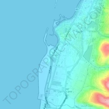 Topografisk kort Jlall Aairam, højde, terræn