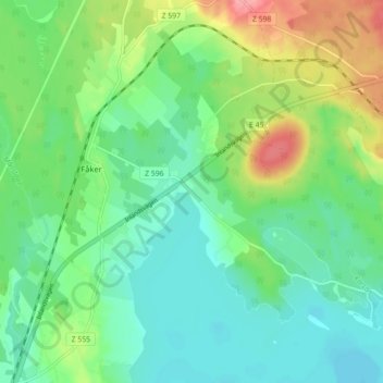 Topografisk kort Grönviken, højde, terræn