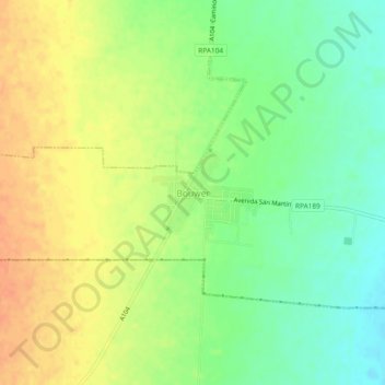 Topografisk kort Bouwer, højde, terræn