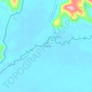 Topografisk kort Tinading, højde, terræn
