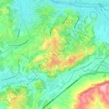 Topografisk kort Pian dei Giullari, højde, terræn