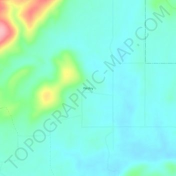 Topografisk kort Wesley, højde, terræn