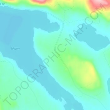 Topografisk kort Gimdalen, højde, terræn