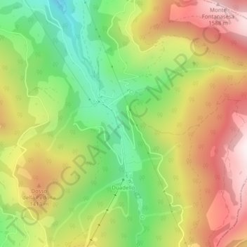 Topografisk kort Val Palot, højde, terræn