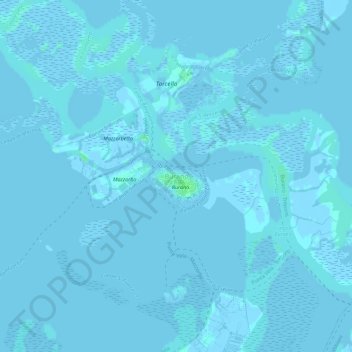 Topografisk kort Burano, højde, terræn