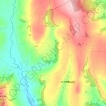 Topografisk kort Furley, højde, terræn