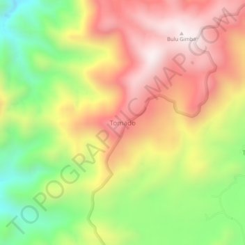Topografisk kort Tomado, højde, terræn