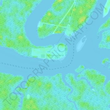 Topografisk kort Amamapare, højde, terræn