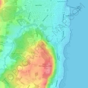 Topografisk kort Pikkerbakken, højde, terræn