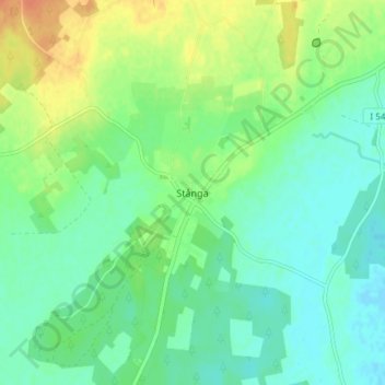 Topografisk kort Stånga, højde, terræn