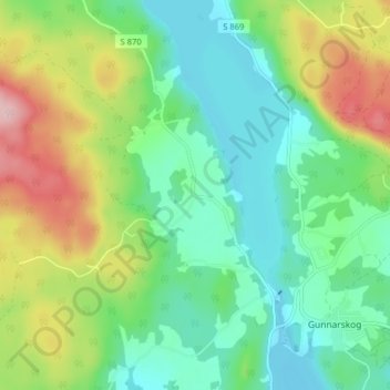 Topografisk kort Tobol, højde, terræn