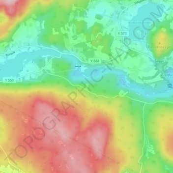 Topografisk kort Vibodarna, højde, terræn