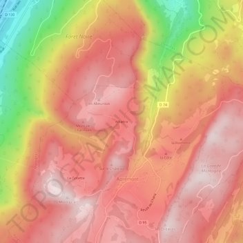 Topografisk kort Ablatrix, højde, terræn