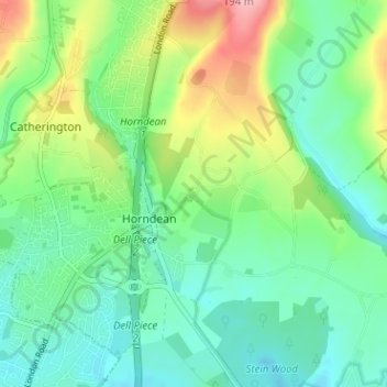 Topografisk kort Blendworth, højde, terræn