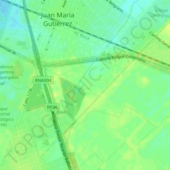 Topografisk kort Parque Pereyra Iraola, højde, terræn