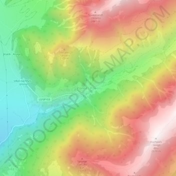 Topografisk kort Planeil - Planol, højde, terræn
