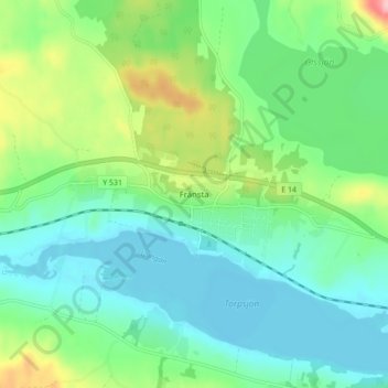 Topografisk kort Fränsta, højde, terræn