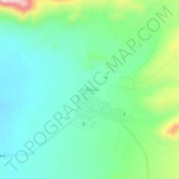 Topografisk kort El Peñón, højde, terræn