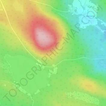 Topografisk kort Bykullen, højde, terræn