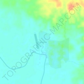 Topografisk kort Bomakia, højde, terræn