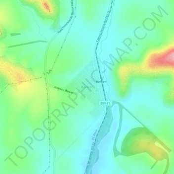 Topografisk kort Barker, højde, terræn