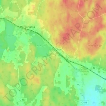 Topografisk kort Näset, højde, terræn