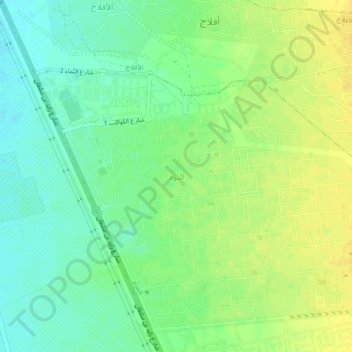 Topografisk kort Al Noud, højde, terræn